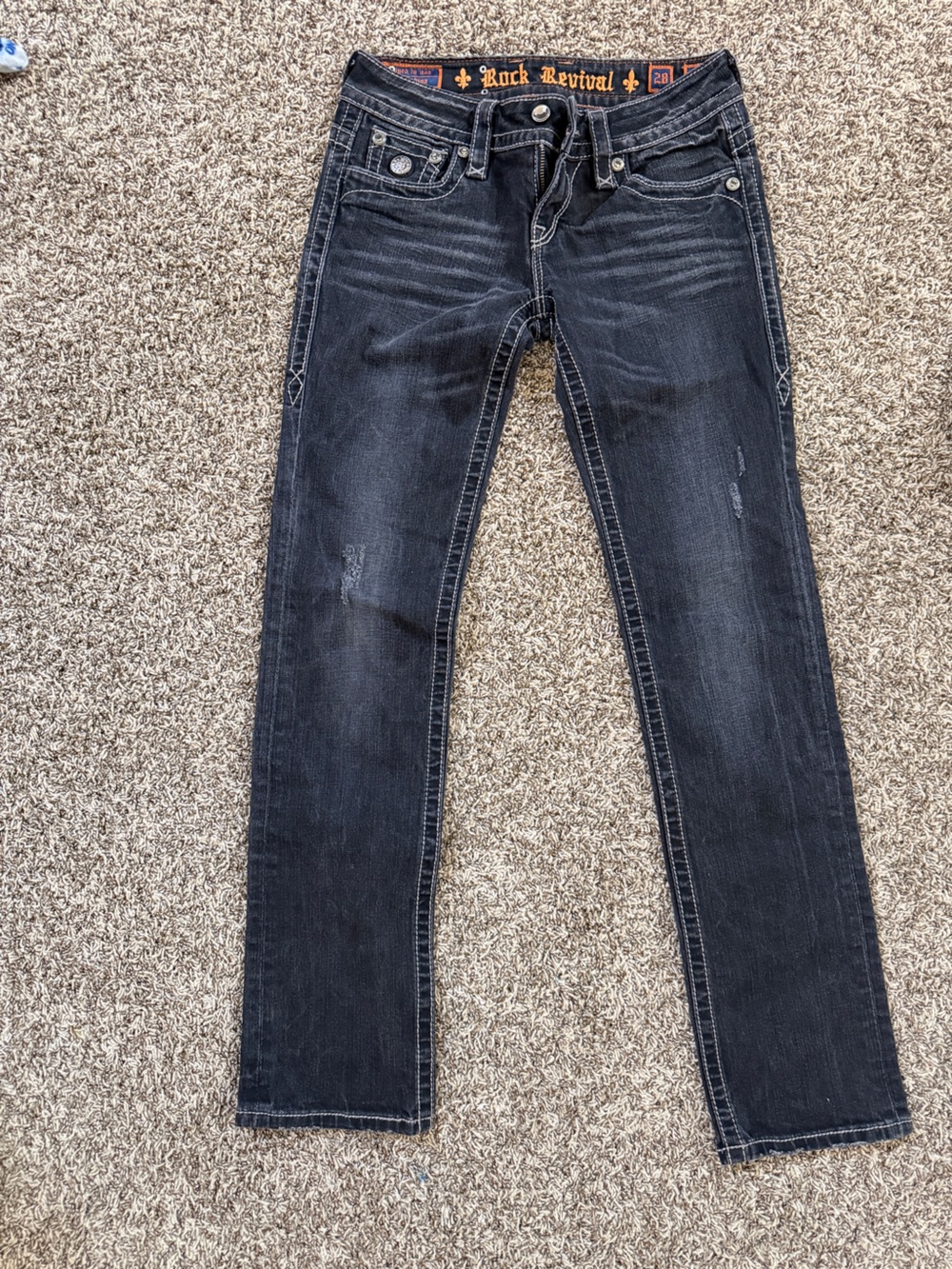 Rock Revival Women’s Straight Jeans in Dark Washed Black